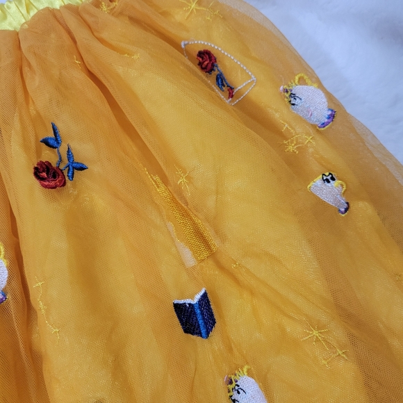 Hanna Andersson Disneys Beauty and The Beast yellow tulle embroidered skirt sm - Picture 6 of 6